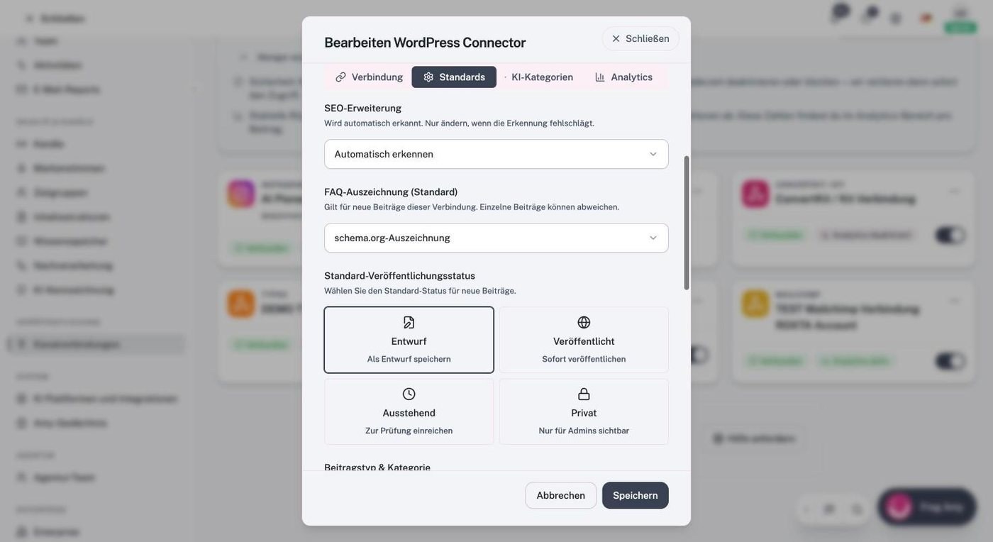 Reiter Standards mit SEO-Erweiterung, FAQ-Auszeichnung und Standard-Veröffentlichungsstatus