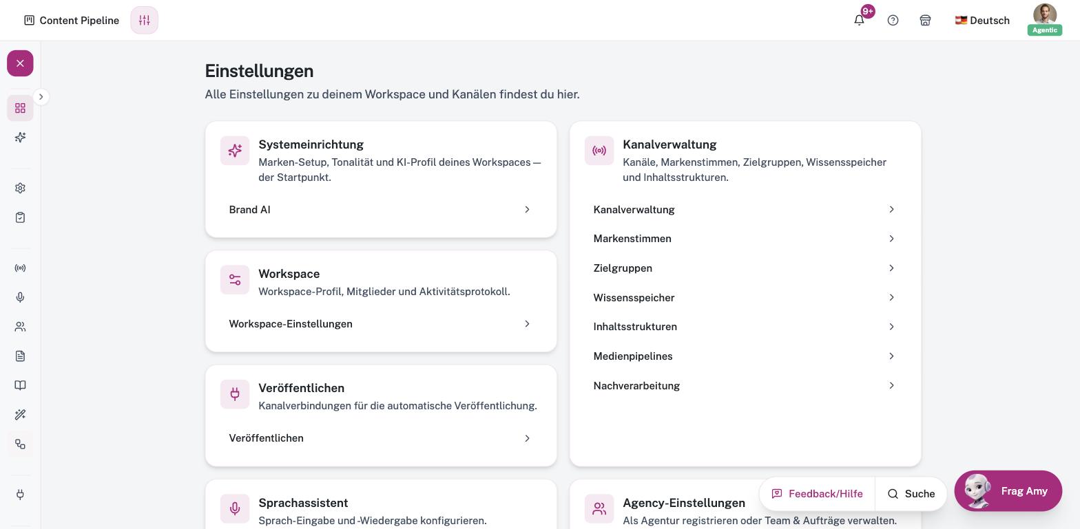 Setup-Zentrum – hier wird ALLMEDIA eingerichtet.