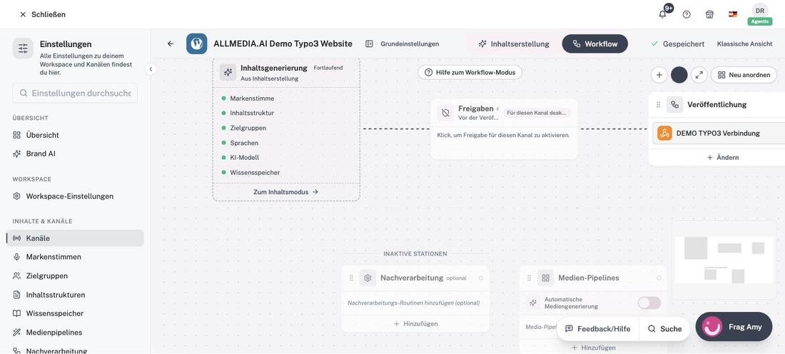 Workflow-Modus des Kanals: Station Veröffentlichung mit der zugewiesenen Verbindung.
